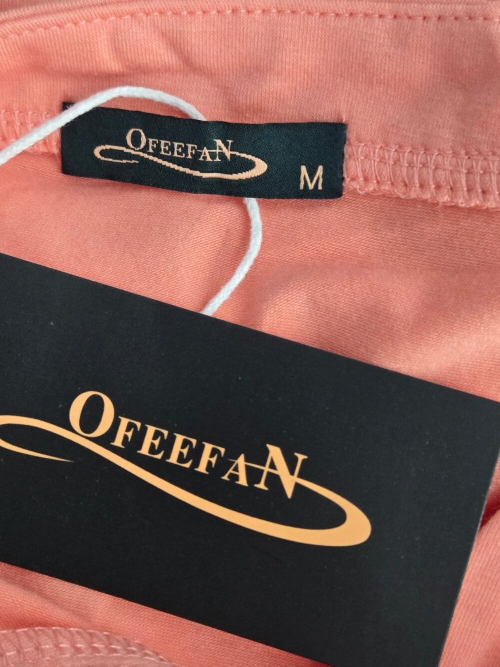NWT | Coral Peach Split Neck Henley Button Accent Rolled Sleeve Top | Medium - Picture 4 of 6